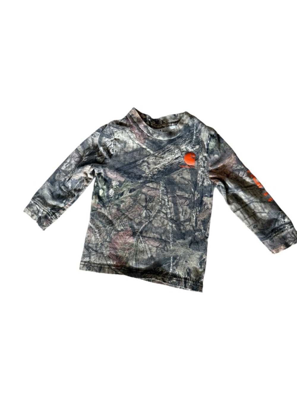 Carhartt Kids Long-Sleeve Camouflage Tee with Orange Accents